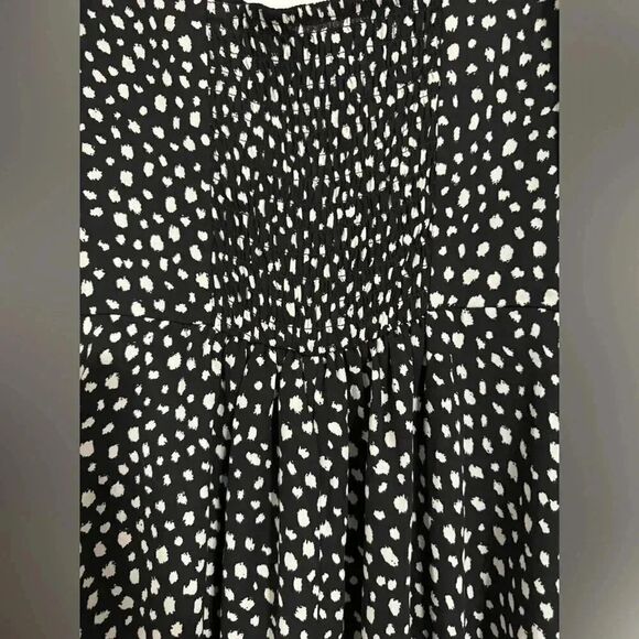 Lola Grace Black Polka Dot Dress | Long Sleeve Midi |Feminine Flowy A-Line Small - Picture 2 of 5